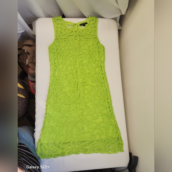 Boston Proper Sleeveless Crochet Dress - Vibrant Green size M. #E04 - Picture 11 of 16